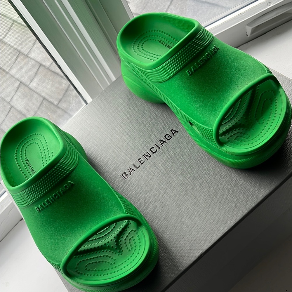 Balenciaga X Crocs pool wedge slides